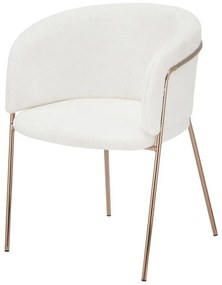 Fotoliu sufragerie de design Adomar (fildeș + roz auriu + crom) . 1097096