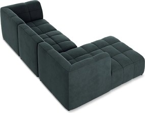 Colțar albastru cu tapițerie din catifea (cu colț pe partea stângă/cu șezlong) Aloha – Makamii