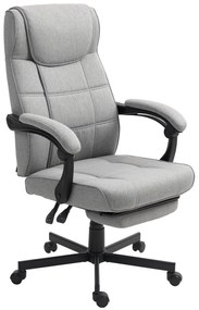 HOMCOM Scaun de birou cu funcție de masaj Scaun șefesc ergonomic cu funcție de relaxare Suport pentru picioare Gri | Aosom Romania