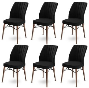 Set de scaune de sufragerie Flex Black, 6 buc.