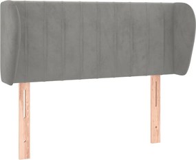 vidaXL Tăblie de pat cu aripioare gri deschis 103x23x78/88 cm catifea
