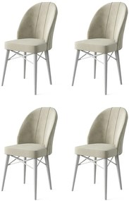 Set de scaune de sufragerie Ritim Cream and White,4 buc., 4 buc
