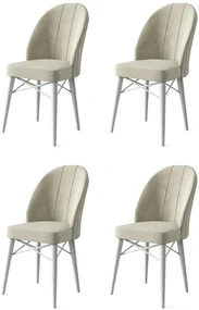 Set de scaune de sufragerie Ritim Cream and White,4 buc.