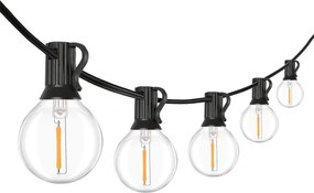 Brilagi - Ghirlandă LED decorativă pentru exterior GIRLANDA, 18xE12, 13m, negru, IP44, alb cald