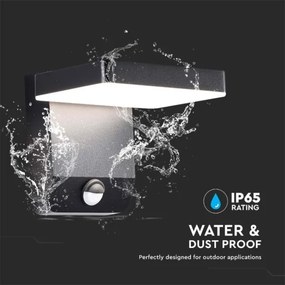 LED Aplica exterior cu senzor LED/17W/230V 4000K negru