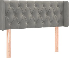 vidaXL Tăblie de pat cu aripioare gri deschis 93x16x78/88 cm catifea