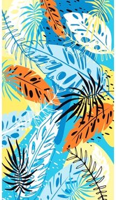 Poncho prosop de plaja SUMMER FRESH albastru-galben 80x145 cm