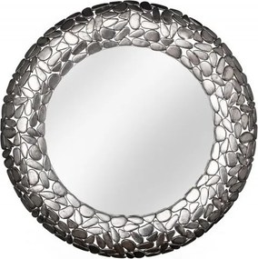 Oglinda de perete decorativa Stone Mosaic 82cm argintiu