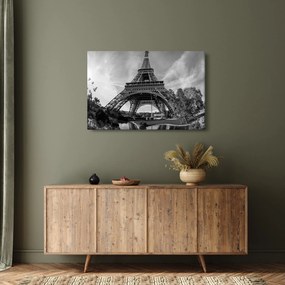 Tablou - Turnul Eiffel, alb-negru (90x60 cm)