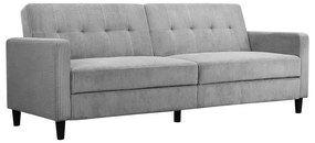 Canapea gri deschis extensibilă cu tapițerie din catifea reiată 82 cm Hartford – Støraa