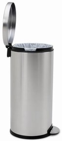 Coș rotund cu pedale 30 l, oțel mat, oțel inoxidabil