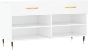 vidaXL Bancă de pantofi, alb, 102x35x55 cm, lemn prelucrat