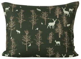 Fața de pernă din microfibra OAK DEER 70x90 cm, verde inchis