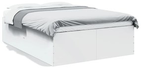3280951 vidaXL Cadru de pat, alb, 120x190 cm, lemn prelucrat