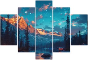 Tablou - Camping în munți (150x105 cm)