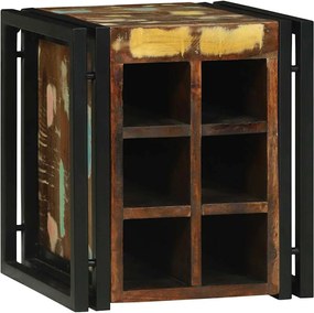 vidaXL Raft pentru vin 35 x 35 x 39 cm Lemn recuperat masiv