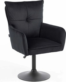 HR250N Scaun Catifea Neagră Bază Neagră