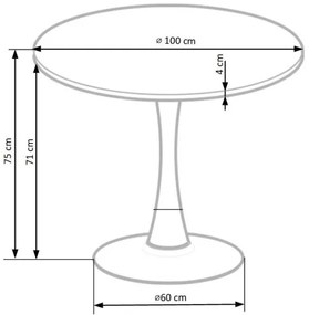 Masă de sufragerie CARMELO 75x100 cm negru/maro