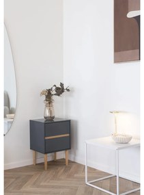 Noptiera Bisley, lemn vopsit, gri închis 40x35x55 cm