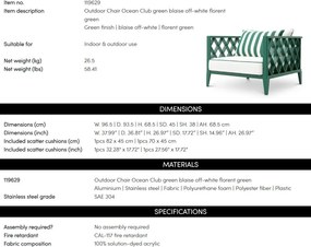 Fotoliu pentru interior si exterior Ocean Club, verde, 119629 HZ