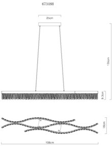 Lustră LED pe cablu Globo 67348H JULIET LED/35W/230V 3200K crom mat