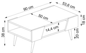Măsuță de cafea Pitudu 2 (Nuc + bej) . 1093258