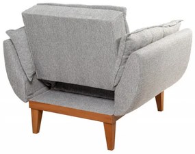 Fotoliu, Lemn Solid, Fiona Berjer, Gri Deschis