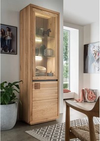 Vitrină lemn masiv I Urban Loft, 65 × 205 × 40 cm - stanga