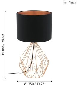 Eglo 95185 - Lampa de masa PEDREGAL 1xE27/60W/230V