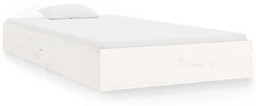 820058 vidaXL Cadru de pat, alb, 90x200 cm, lemn masiv