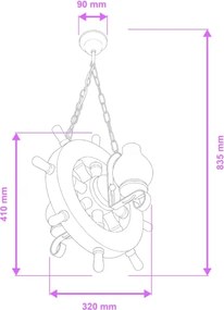 Lustră pe lanț Brilagi TIMONA 2xE14/40W/230V fag