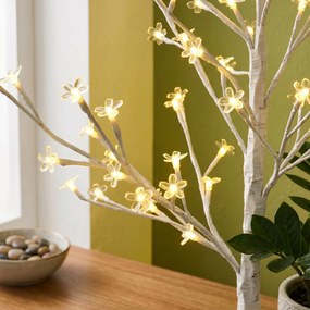 HOMCOM Brad de Mesteacăn cu 180 de Lumini LED Înălțime 180cm 3 Nivele de Luminozitate Alb | Aosom Romania