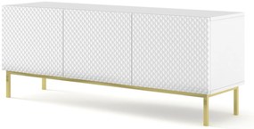 Masă TV C 3D 150 Rowanna (alb lucios + Auriu). 1125029