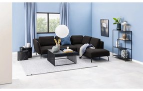 Măsuță de cafea neagră cu blat din sticlă 80x80 cm Strington – Actona