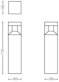 Coloană luminoasă LED de exterior PARTERRE LED/8W IP44 Philips 16482/30/P0