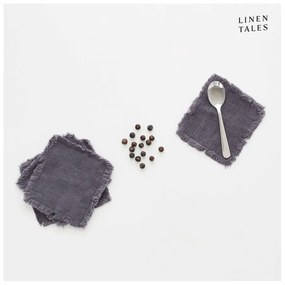 Coasters gri-închis din țesătură 4 buc. – Linen Tales