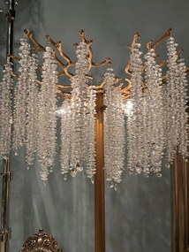 Lampă de masă din metal, auriu, cu cristale din sticlă, 85 x 56 cm, „Cascade”