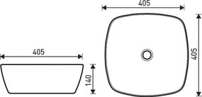 KR-650 WH/BL chiuvetă cu design ceramic