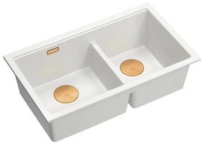 Chiuveta compozit sub blat Quadron Logan 120 alb - cupru 76x45 cm