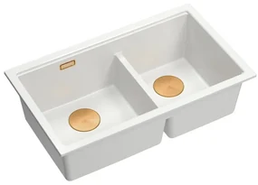 Chiuveta compozit sub blat Quadron Logan 120 alb - cupru 76x45 cm