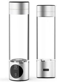 Sticla pentru apa portabila cu hidrogen Elixir, 1.2W, Baterie 1800 mAh, 260 ml, Afisaj OLED, Incarcare USB, Argintiu
