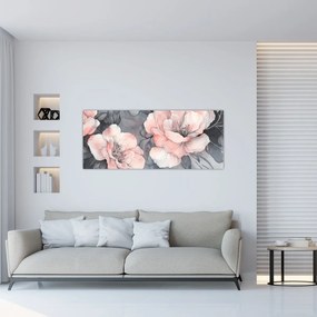 Tablou - Schiță de flori (120x50 cm)