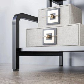 HOMCOM Etagere de depozitare cu 3 niveluri etajeră metalică design industrial structură din oțel 55 x 40 x 77 cm Negru | Aosom Romania