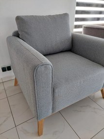 Fotoliu MILTON 1 SEATER LIGHT GREY
