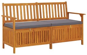 316740 vidaXL Bancă de depozitare cu pernă, 148 cm, lemn masiv de acacia