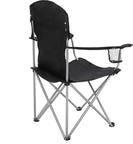 Scaune de camping NOMAD, set 2 buc., negru SongmicsHome