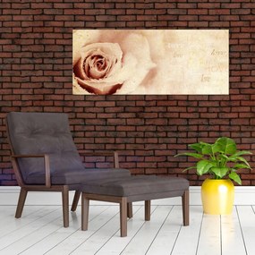 Tablou - floare de trandafir pentru îndrăgostiți (120x50 cm)