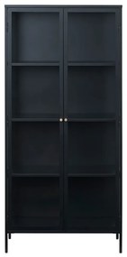 Vitrină neagră din metal 90x190 cm Carmel – Unique Furniture