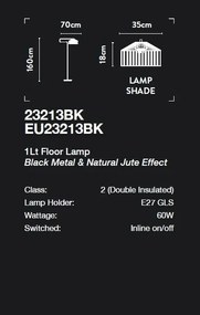 Lampadar/Lampa de podea design natural iuta Belle