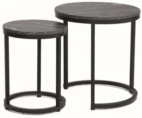 Set mese de cafea Hola – marmura neagra/negru